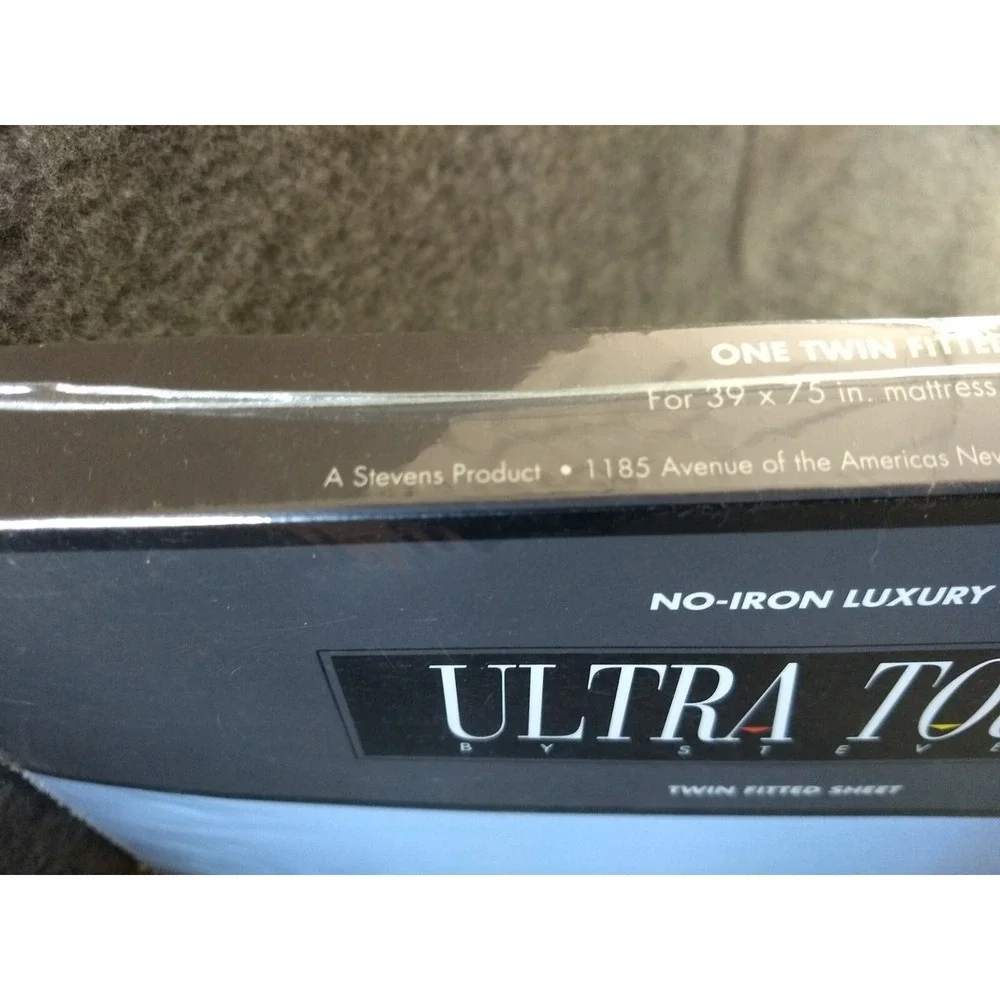 Stevens Ultra Touch Fitted Twin Sheet Sky Blue Luxury Percale‎ Cotton Blend NOS